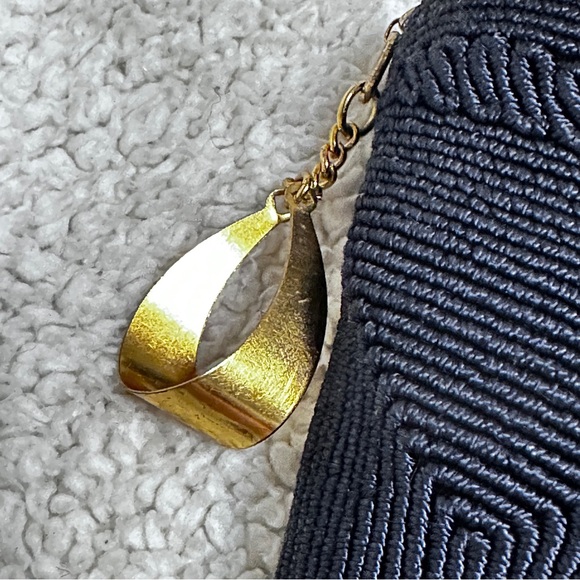 Vintage 1940’s/50’s Mardane Corde Dark Navy scalloped wristlet purse/bag, EUC - Picture 4 of 9